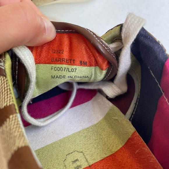 Rare Coach Barrett Sneakers Size 8 Q322 F0007/L07 Brown Tan Stripe - Picture 12 of 13